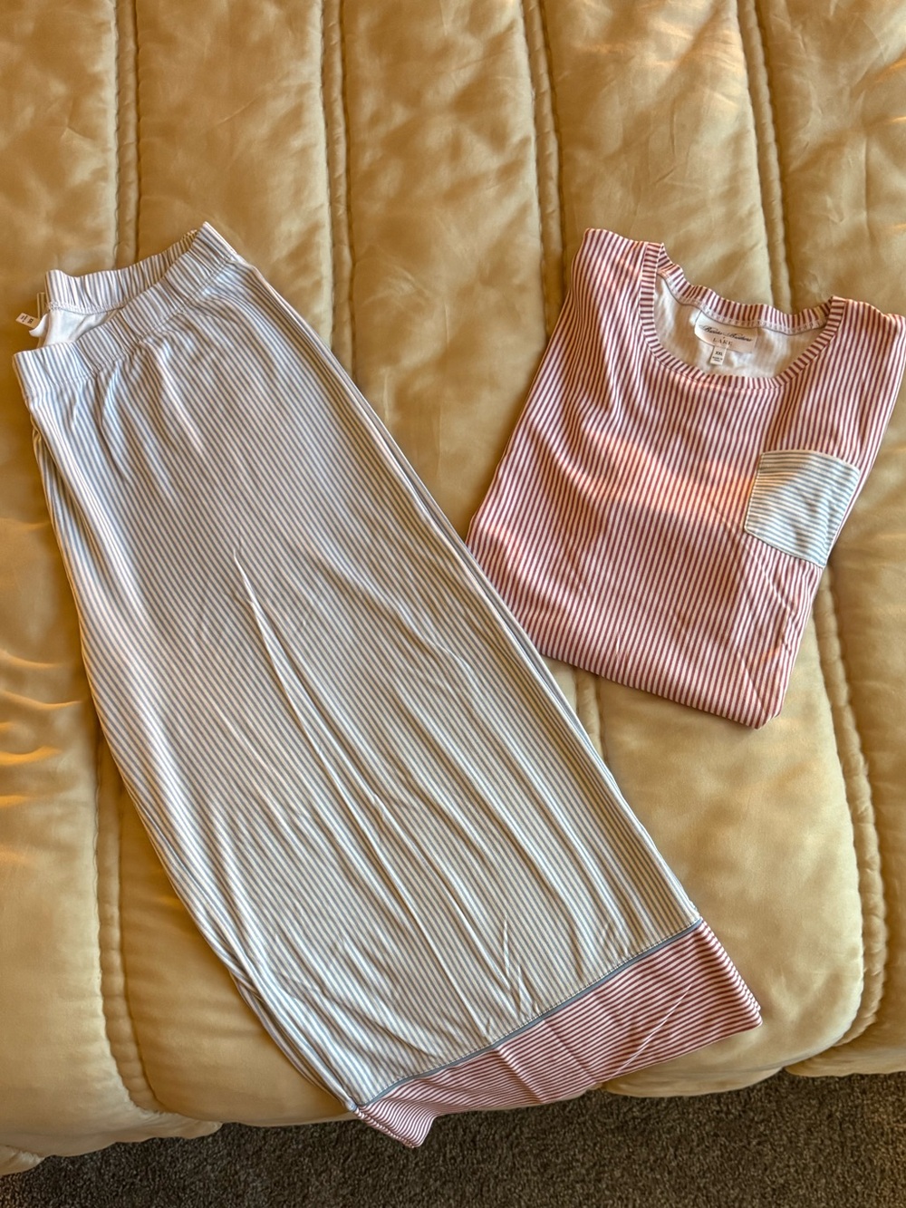 LAKE x Brooks Brothers Pink & Blue Striped Pajama Set